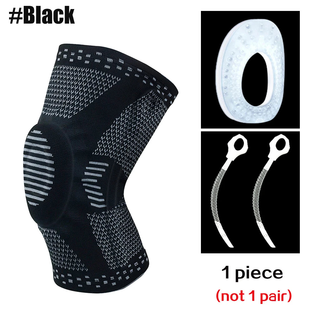 Adjustable Knee Sleeve with side stabilizers - Knee Compression Sleeve for Men & Women, Knee Brace for Meniscus Tear, Arthritis Pain, Running, Sports & Injury Recovery Knee Support