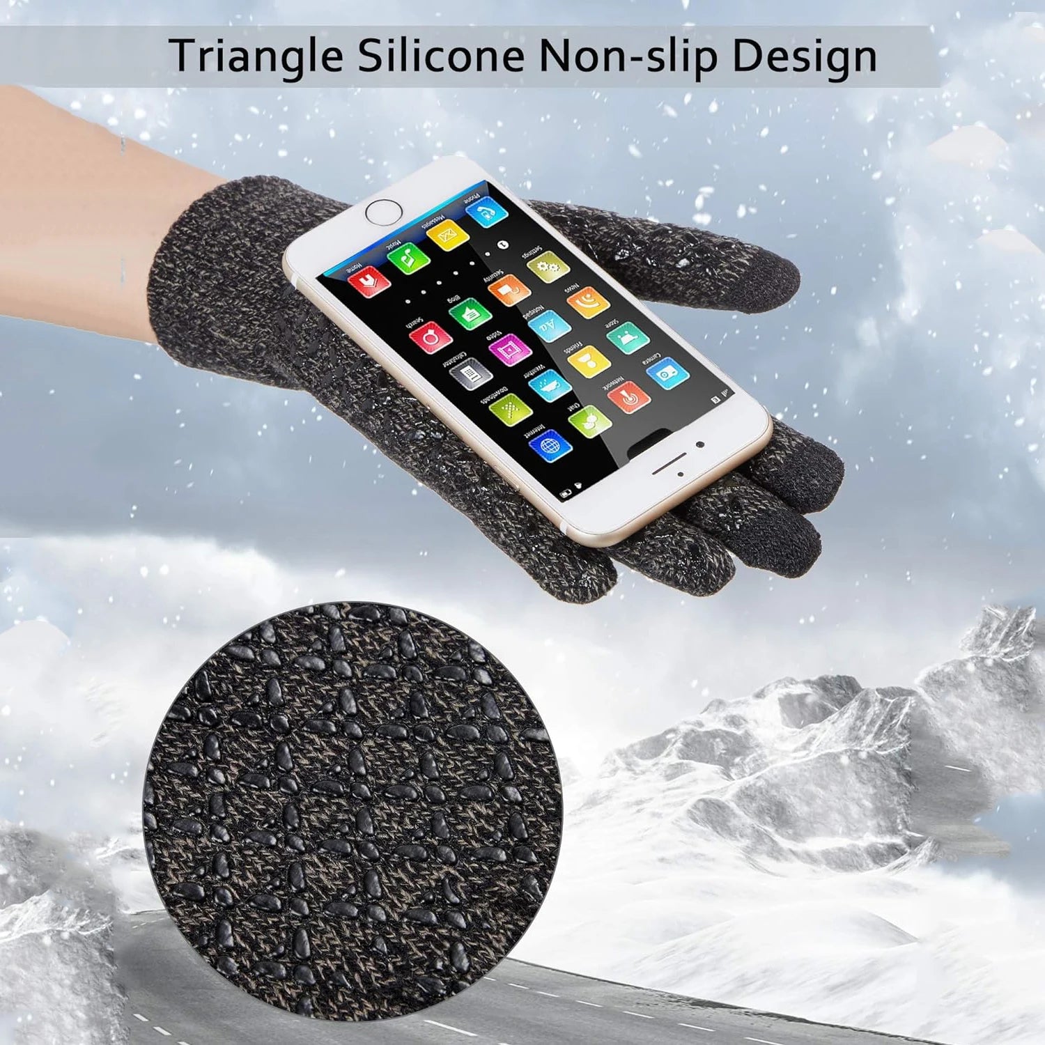 Winter Gloves for Men Women Waterproof Running Cycling for Cold Weather, Thermal Warm Windproof Material and Touch Screen Finger for Skiing Snow Driving Snowboarding