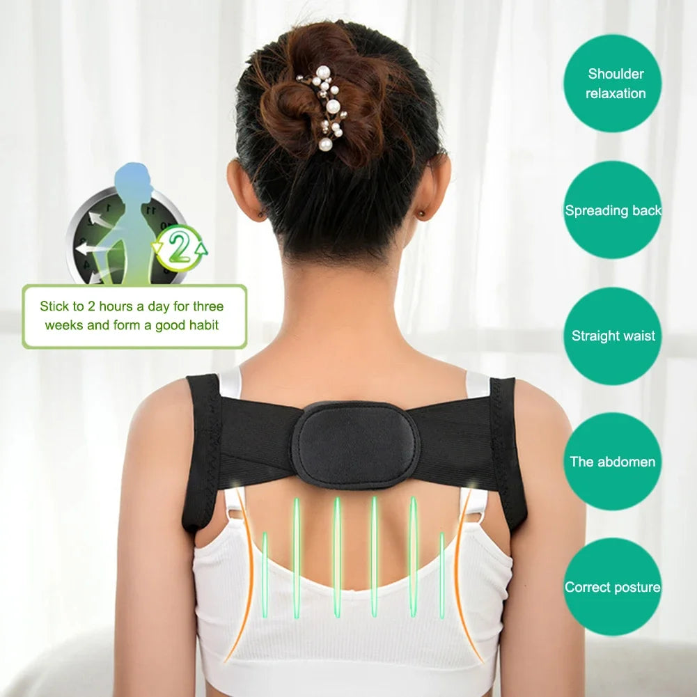 Posture Corrector for Men and Women - Bionic System Back Brace Adjustable Upper Back Support Shoulder Posture Brace, Back Straightener Neck Pain Relief