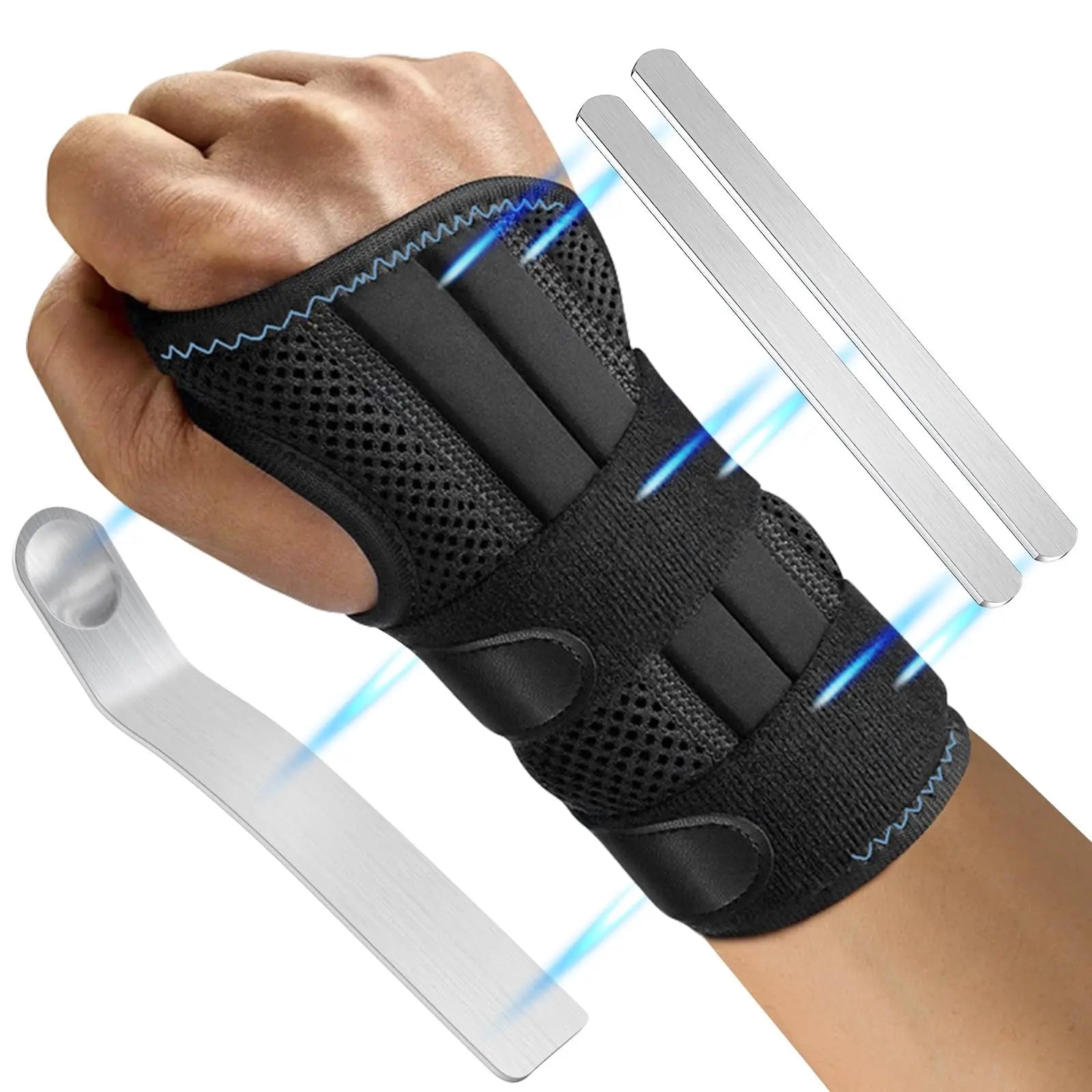 Breathable Wrist Brace, Thin Mesh Wrist Wraps Support for Tendonitis, Arthritis, Carpal Tunnel Pain Relief, Adjustable Wrist Compression Strap for Workouts, Fitness, Weightlifting, Fits both hands
