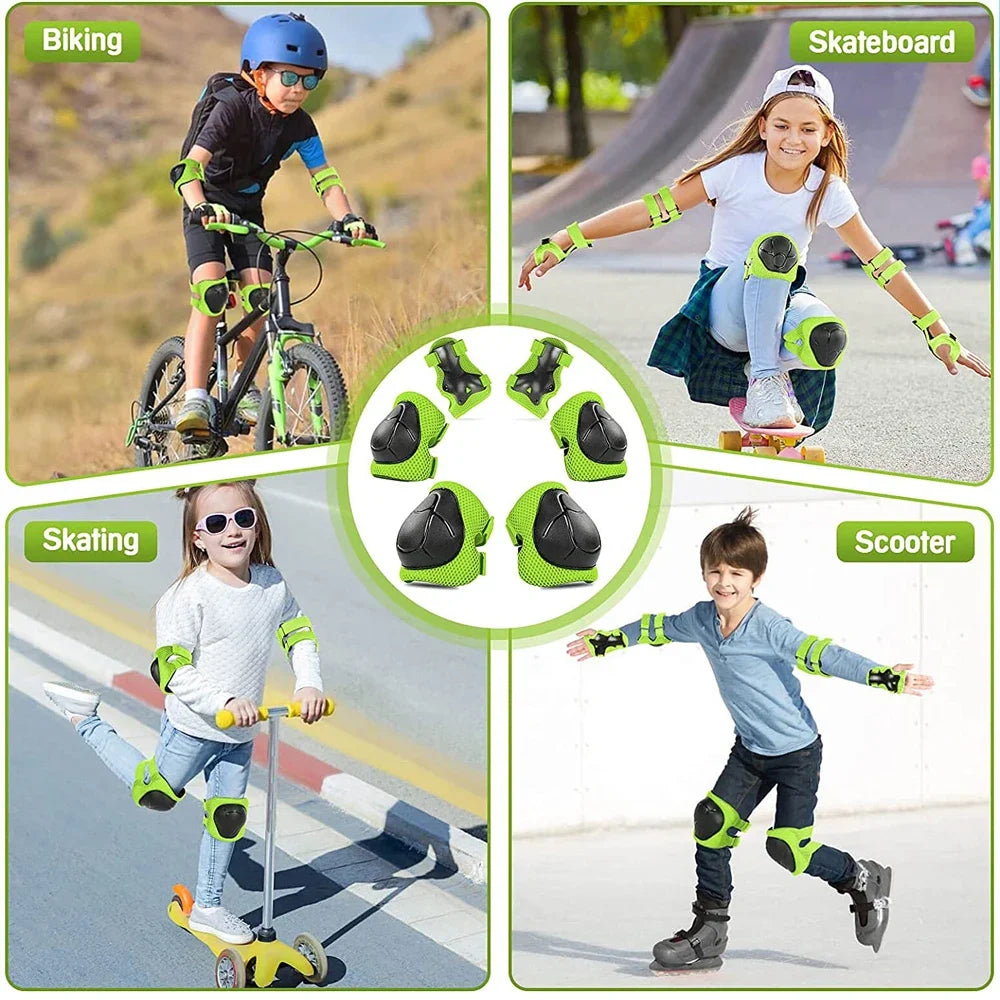 Knee Pads for Kids， Knee Pads and Elbow Pads Set Toddler 3-10 Years Protective Gear Set for Girls Boys with Wrist Guards for Skating Cycling Bike Rollerblading Scooter