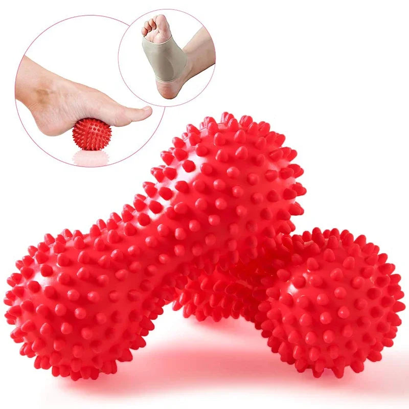1PC Red Peanut Massage Ball for Deep Tissue, Trigger Point Therapy, Myofascial Release – Double Lacrosse Foam Roller for Back, Neck, Foot, Muscle Relief, Yoga & Physical Recovery (Black)
