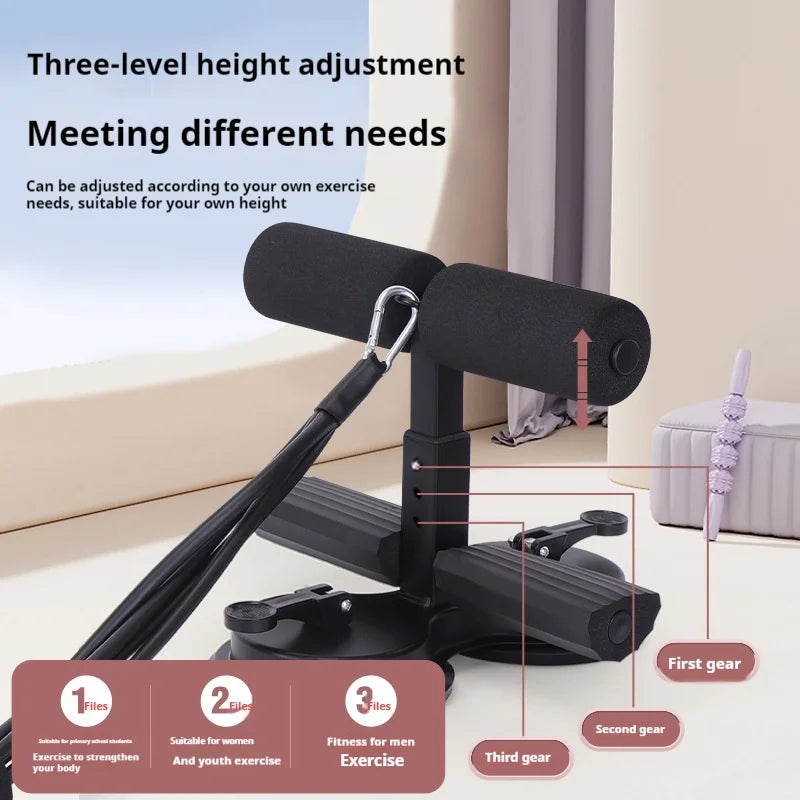 Black Ab Training Auxiliary Device, Ab Trainer Auxiliary Machine with Bands, Multi-functional Adjustable Ab Trainer Equipment, Ab Trainer Auxiliary Equipment for Home & Gym