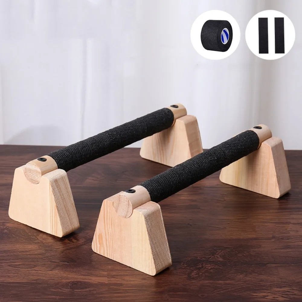 Wooden Parallettes Push Up Bars, 2 PCS Wood Calisthenics Bars with Non-Slip Base, Pushup Handles for Floor Home Fitness, Workout Equipment for Men and Women Strength Training